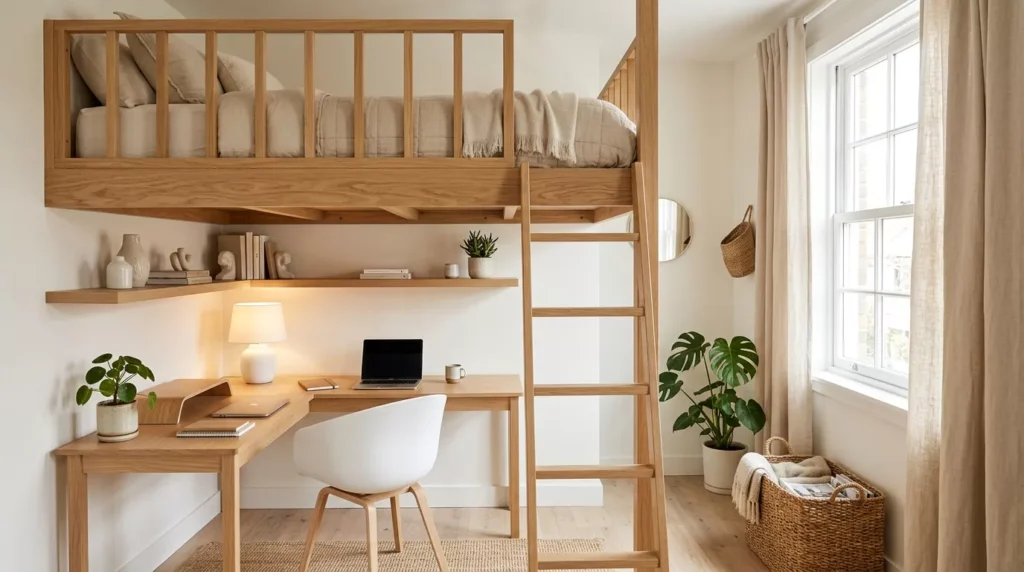 Lofted Bed Dorm Room