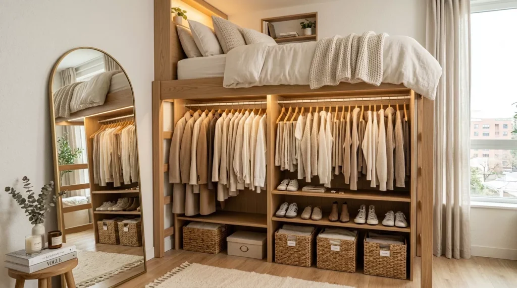 Lofted Bed Dorm Room